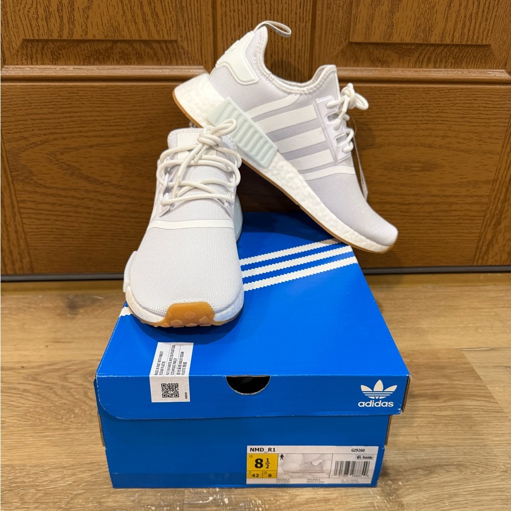 adidas NMD R1 Sneakers in Cream and White